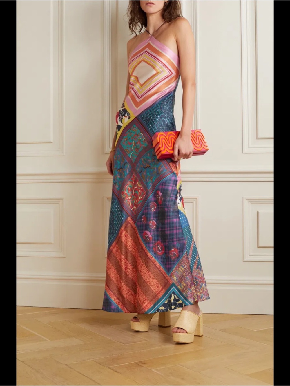 NWT Staud Cubism Dress - Floor length silk handkerchief dress